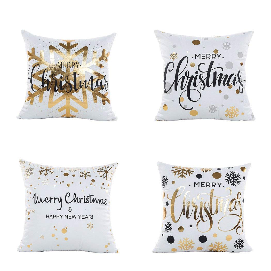 Christmas and New Year Decorative Throw Pillow Covers & Blankets