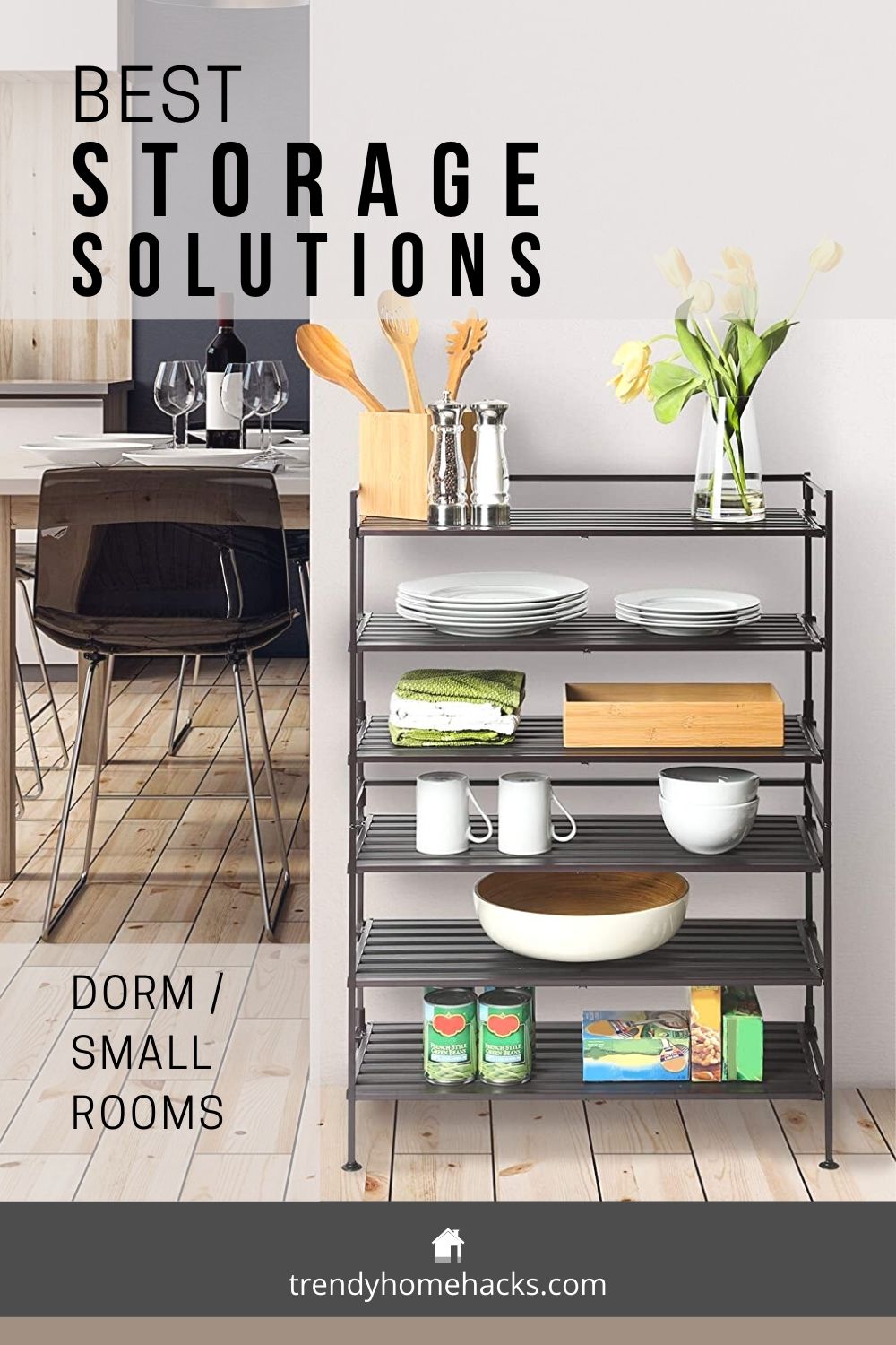 Storage solution for dorm and small rooms