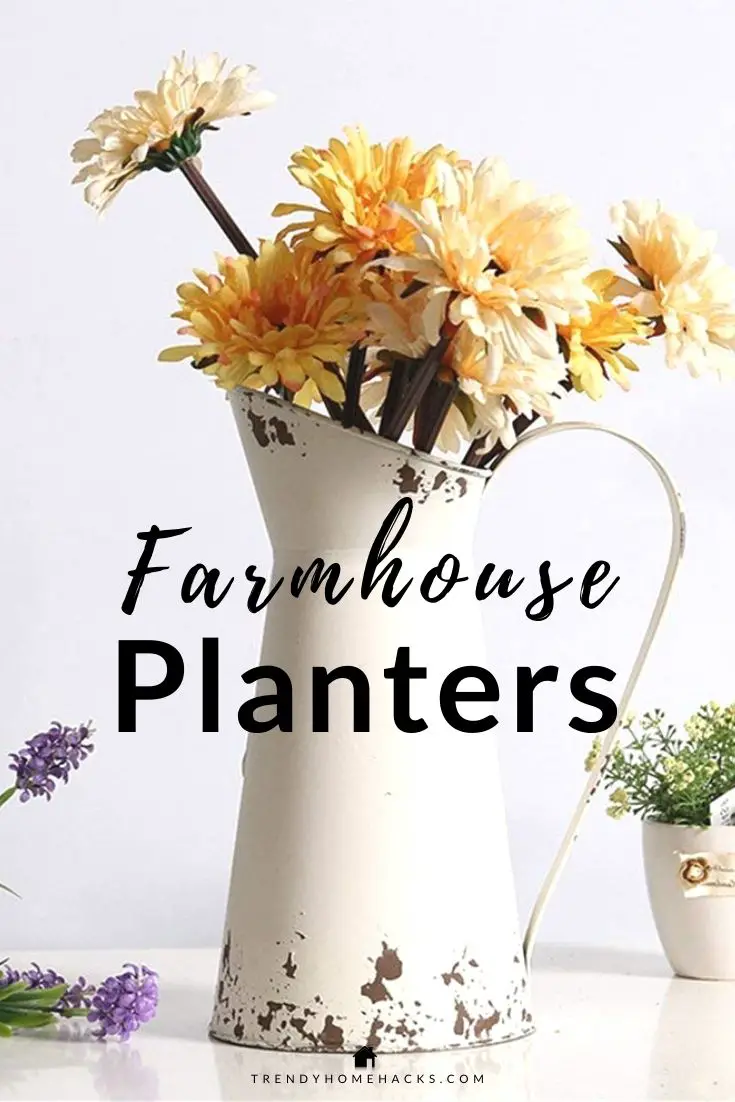 White Farmhouse Pitcher Planter