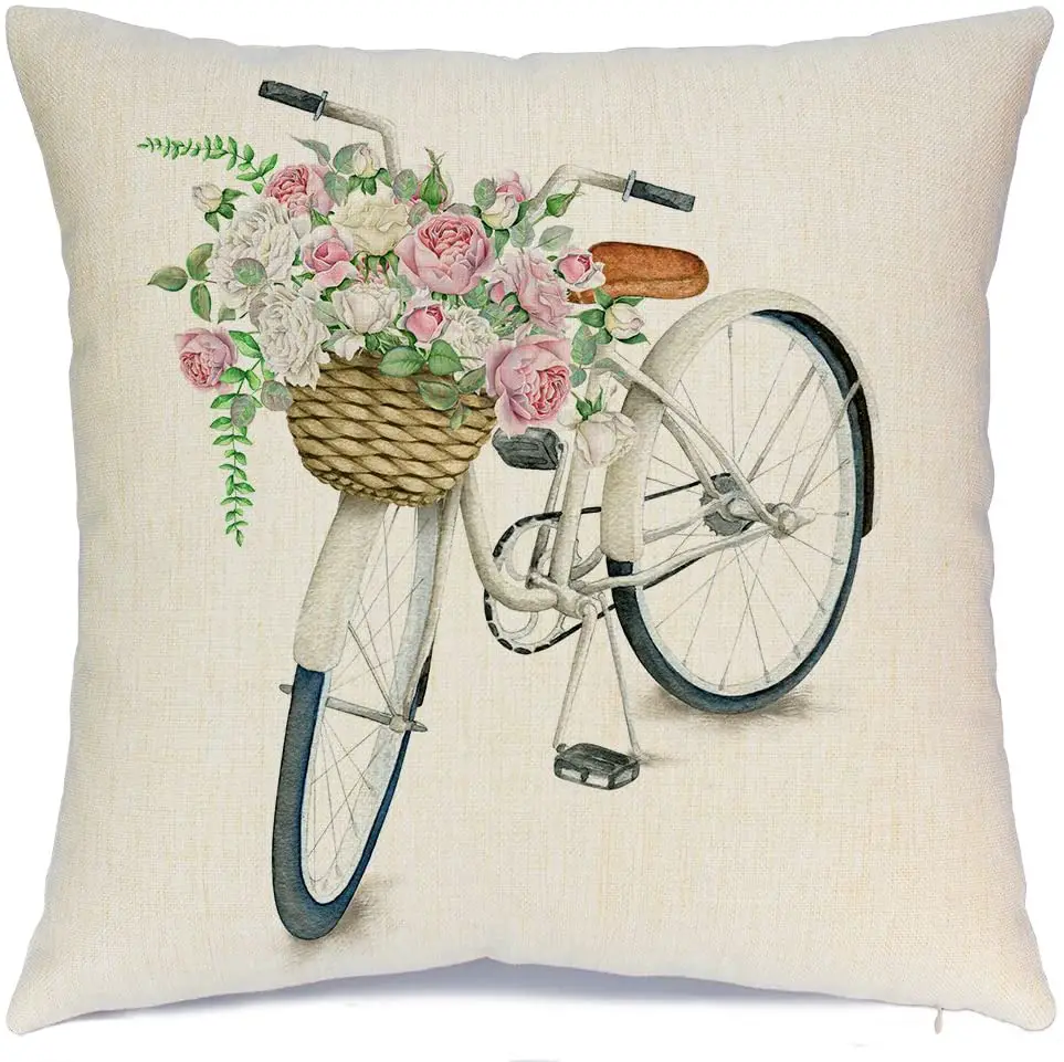 Bicycle-Vintage-Spring-Pillowcase