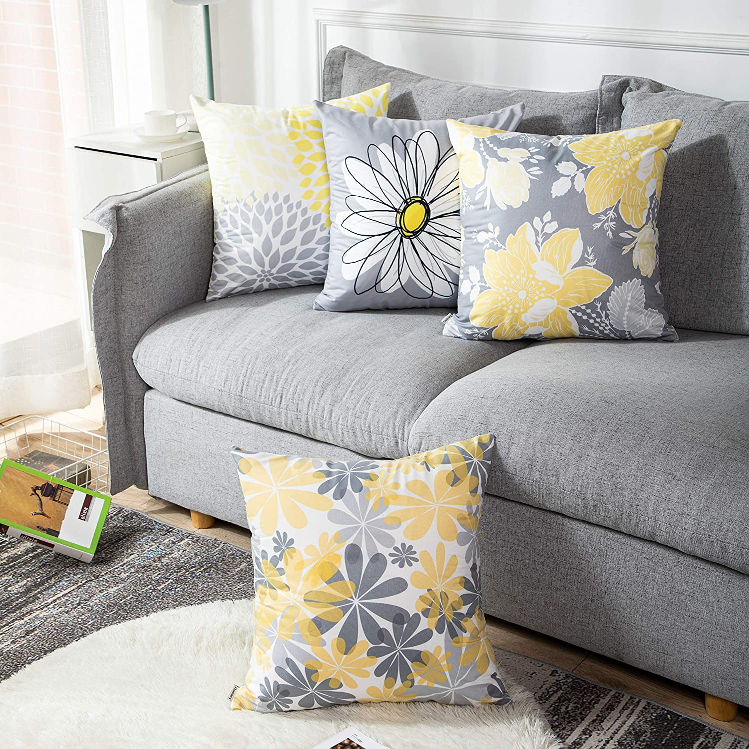 Daisy-Floral-Pillow-Covers