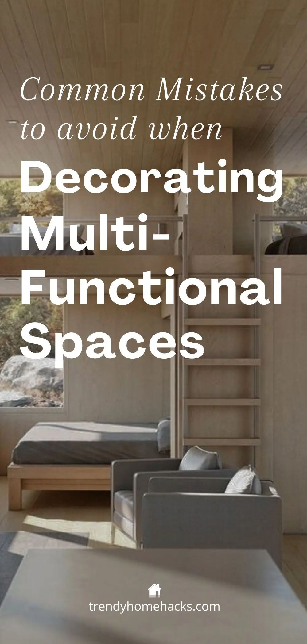 How to avoid common mistakes when decorating multi-functional spaces text overlay on a dark background image makes it perfect to share this Pinterest pin image on social media.