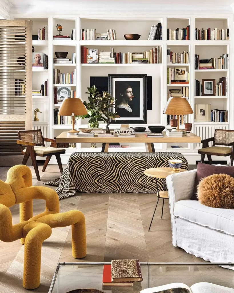a living room with eclectic decor and carefully selected furniture can make a living space feel unique and personalized.
