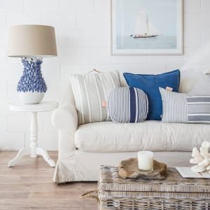 beach-themed living room embodies seaside elements and a laid-back vibes to capture the serene beauty of the coast.