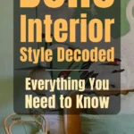 Boho bedroom with green walls, crane artwork, cane chair, natural textures, and eclectic decor accents.