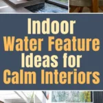 Indoor water feature ideas featuring modern interior fountains, water walls, and calming natural design elements